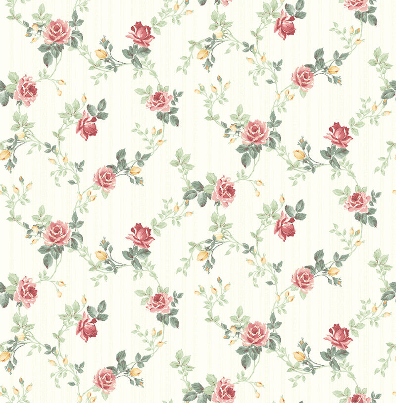 media image for Spring Trail Wallpaper in Classic Rose from the Spring Garden Collection by Wallquest 296