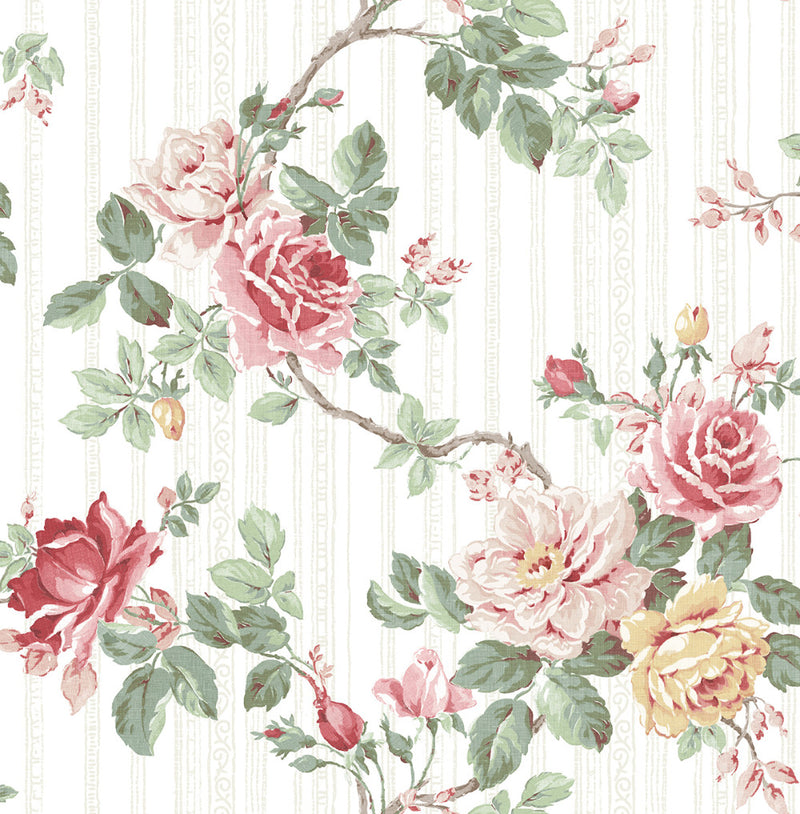 media image for Springtime Trail Wallpaper in Classic Rose from the Spring Garden Collection by Wallquest 25