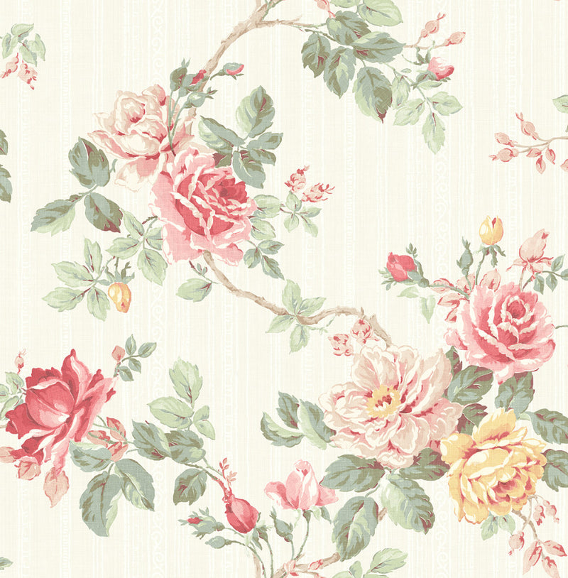 media image for Springtime Trail Wallpaper in Sunny Rose from the Spring Garden Collection by Wallquest 231