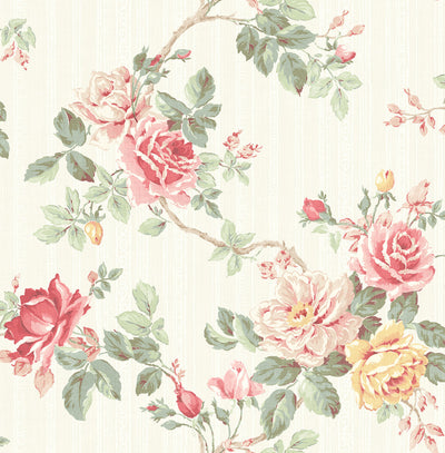 product image of sample springtime trail wallpaper in sunny rose from the spring garden collection by wallquest 1 553