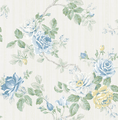 product image of Springtime Trail Wallpaper in True Blue from the Spring Garden Collection by Wallquest 587
