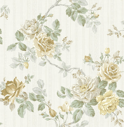 product image of Springtime Trail Wallpaper in Yellow and Green from the Spring Garden Collection by Wallquest 560