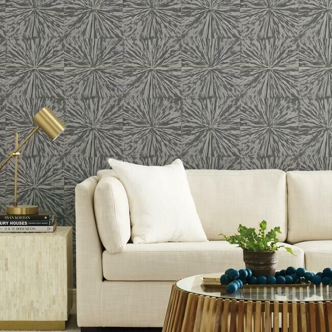 media image for Squareburst Wallpaper in Charcoal by Antonina Vella for York Wallcoverings 284