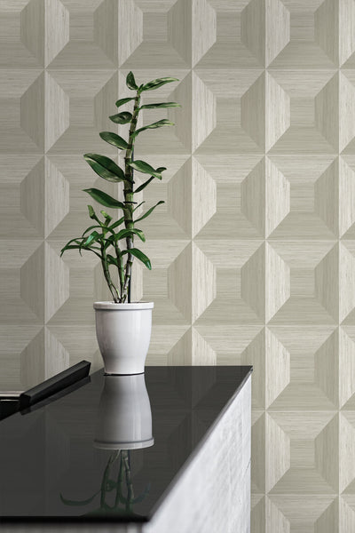 product image for Squared Away Geometric Wallpaper in Brown from the More Textures Collection by Seabrook Wallcoverings 5