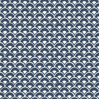 product image for Stacked Scallops Wallpaper in Blue from the Magnolia Home Vol. 3 Collection by Joanna Gaines 52