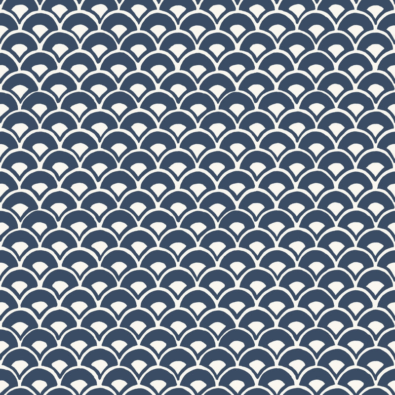 media image for Stacked Scallops Wallpaper in Blue from the Magnolia Home Vol. 3 Collection by Joanna Gaines 243