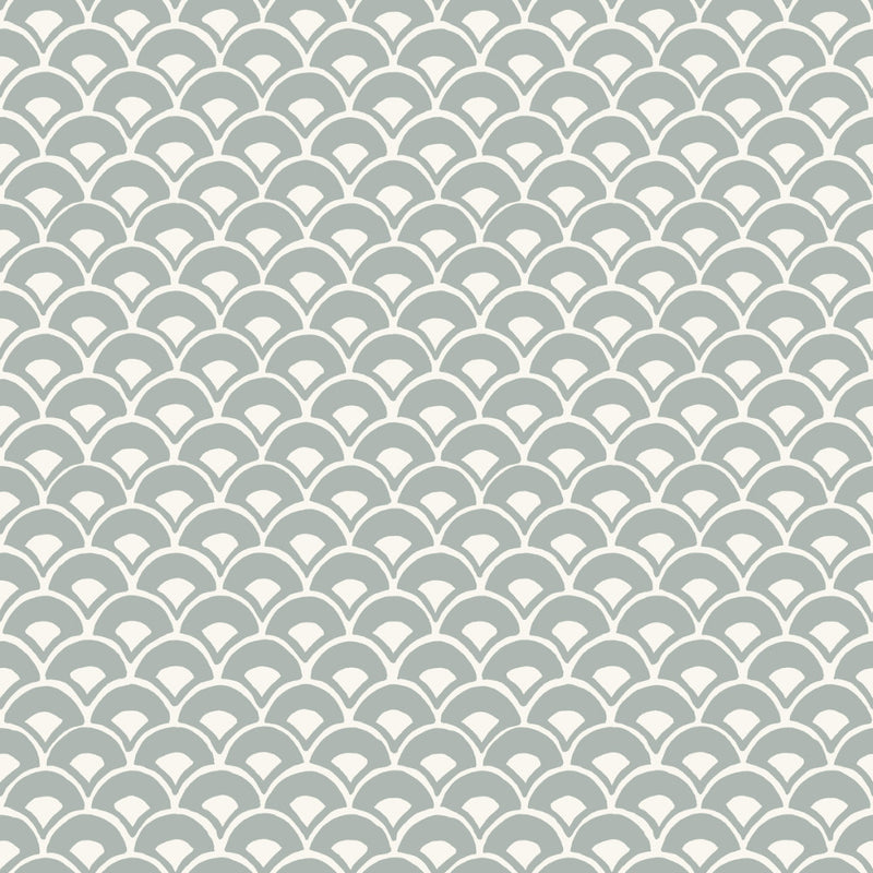 media image for Stacked Scallops Wallpaper in Grey from the Magnolia Home Vol. 3 Collection by Joanna Gaines 279