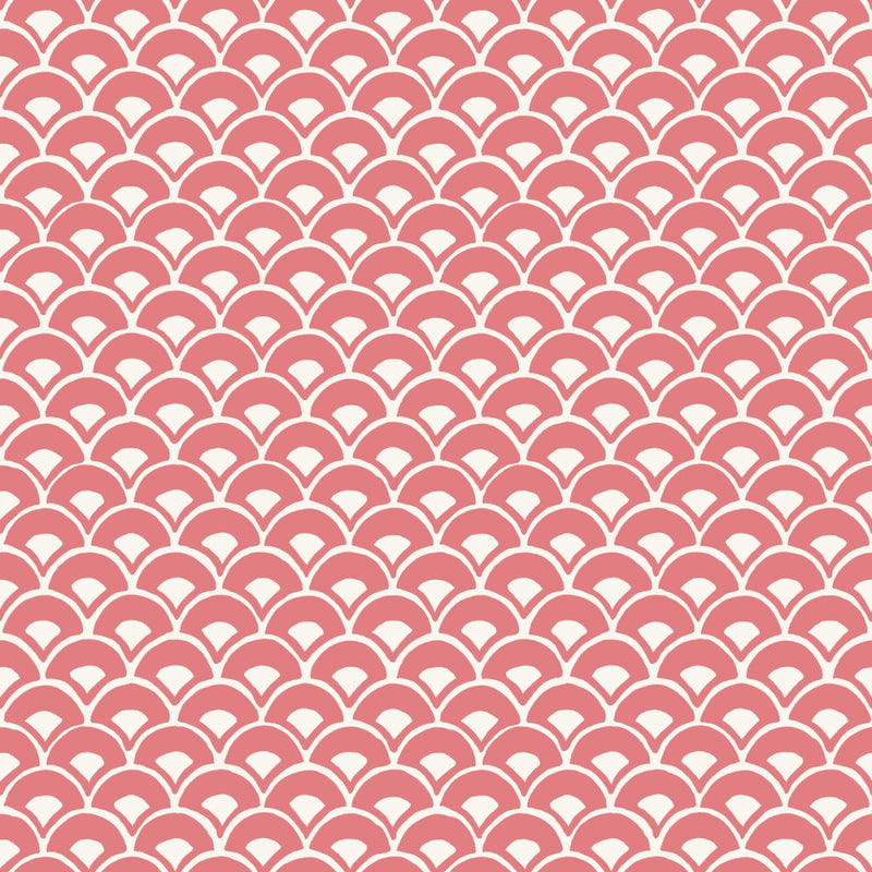 media image for sample stacked scallops wallpaper in pink from the magnolia home vol 3 collection by joanna gaines 1 263