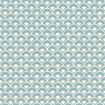 product image of Stacked Scallops Wallpaper in Soft Blue from the Magnolia Home Vol. 3 Collection by Joanna Gaines 525