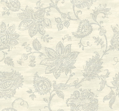 product image for Stamped Jacobean Wallpaper in Oyster from the Nouveau Collection by Wallquest 1