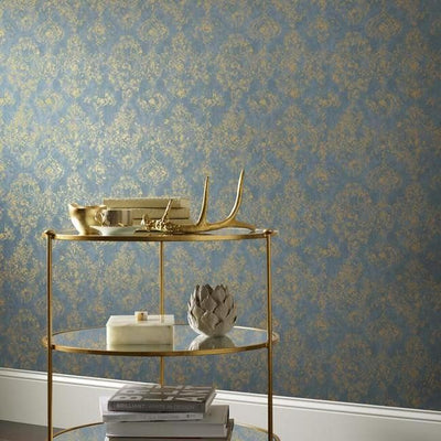 product image for Stargazer Wallpaper in Blue and Gold by Antonina Vella for York Wallcoverings 41