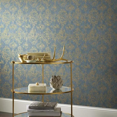 product image of Stargazer Wallpaper in Blue and Gold by Antonina Vella for York Wallcoverings 532