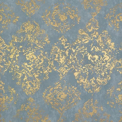 product image of sample stargazer wallpaper in blue and gold by antonina vella for york wallcoverings 1 513