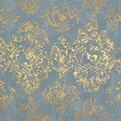 product image of sample stargazer wallpaper in blue and gold by antonina vella for york wallcoverings 1 592
