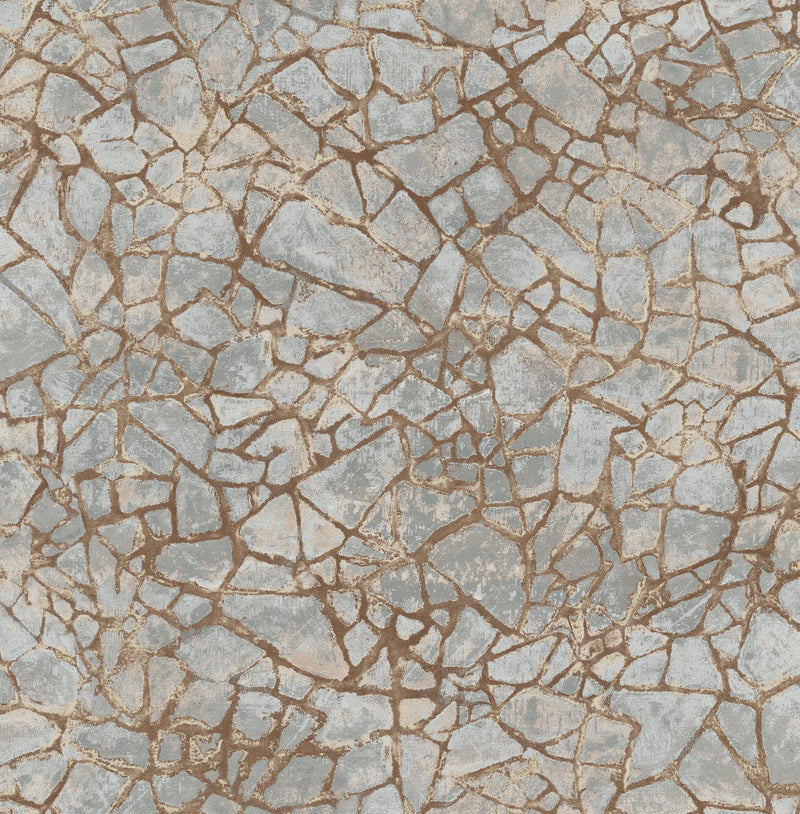 media image for Starkweather Vinyl Wallpaper in Brown and Silver from the Metalworks Collection by Seabrook Wallcoverings 284