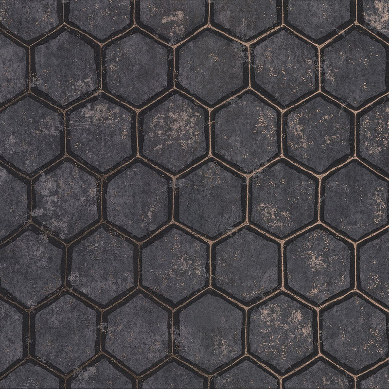 media image for Starling Honeycomb Wallpaper in Charcoal from the Polished Collection by Brewster Home Fashions 275