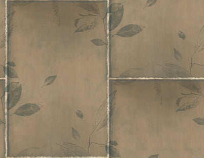 product image for Steel Leaves Wallpaper in Bronze, Gold, and Cream from the Aerial Collection by Mayflower Wallpaper 74