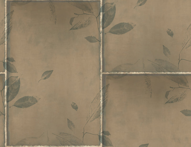 media image for Steel Leaves Wallpaper in Bronze, Gold, and Cream from the Aerial Collection by Mayflower Wallpaper 245
