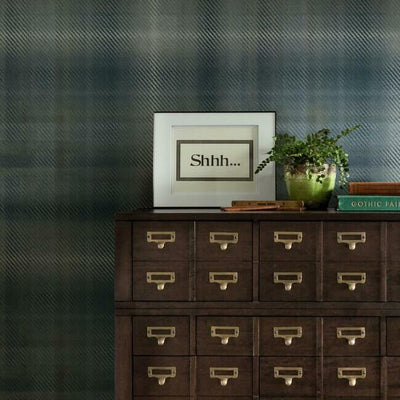 product image for Sterling Plaid Wallpaper in Blue from the Traveler Collection by Ronald Redding 49