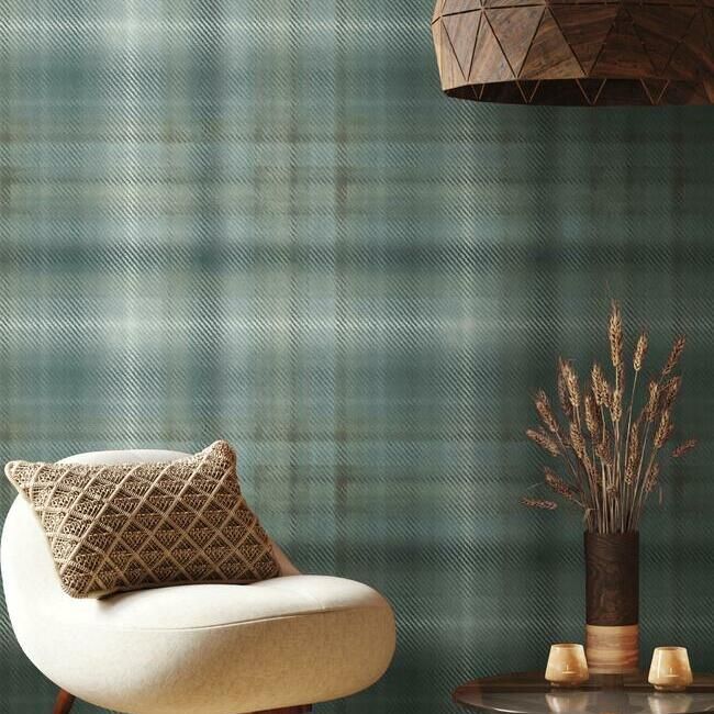 media image for Sterling Plaid Wallpaper in Green from the Traveler Collection by Ronald Redding 215