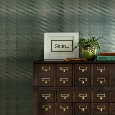 product image for Sterling Plaid Wallpaper in Green from the Traveler Collection by Ronald Redding 85