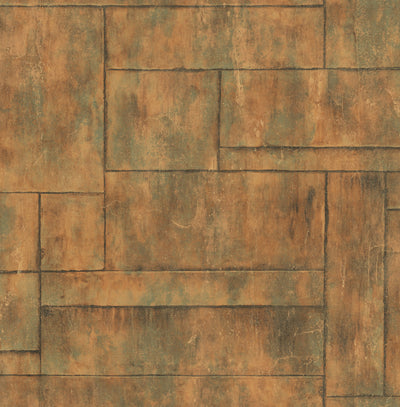 product image of sample stirling wallpaper in copper and green from the metalworks collection by seabrook wallcoverings 1 511