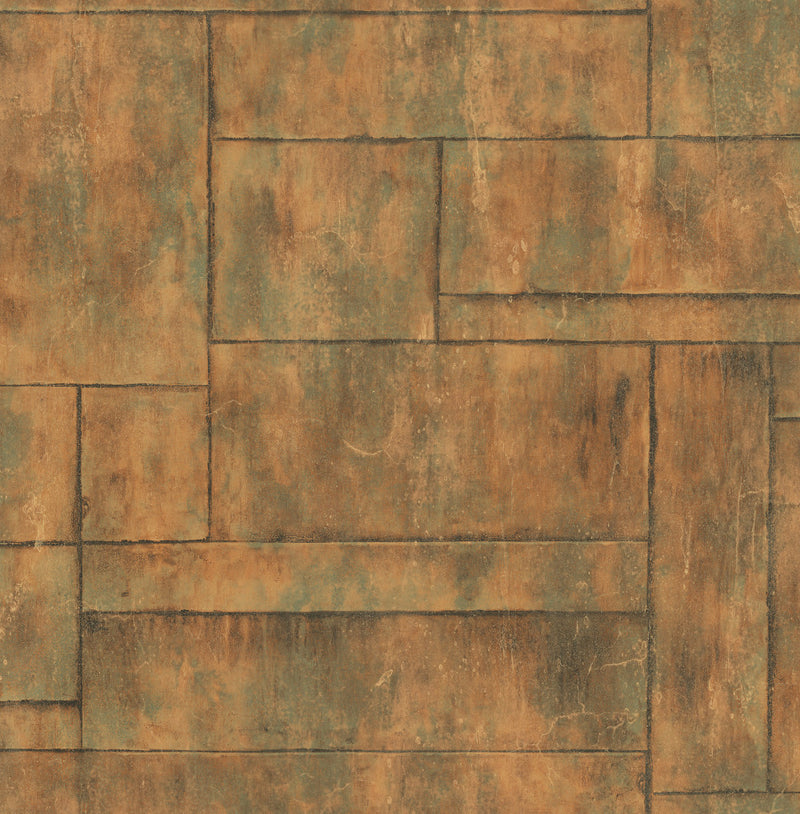 media image for Stirling Wallpaper in Copper and Green from the Metalworks Collection by Seabrook Wallcoverings 243