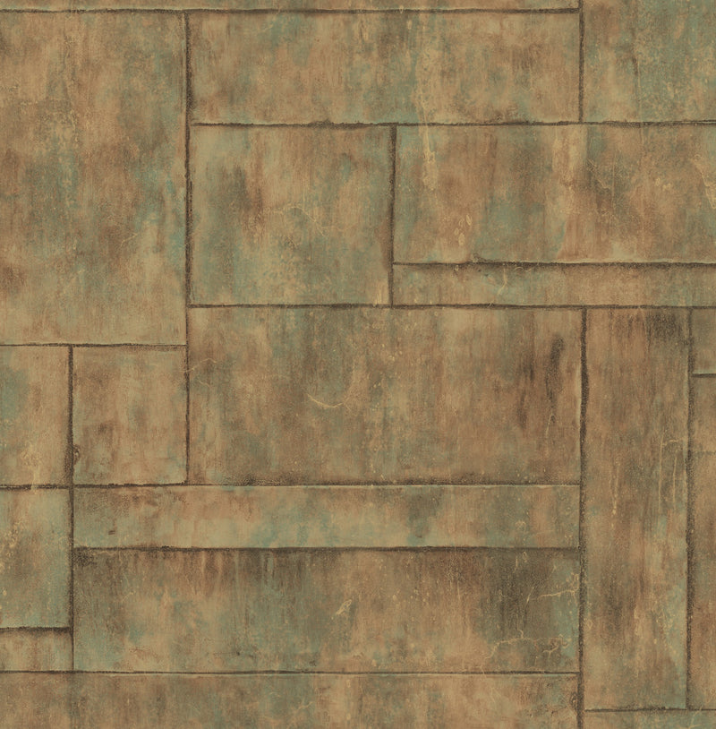 media image for Stirling Wallpaper in Green and Copper from the Metalworks Collection by Seabrook Wallcoverings 285