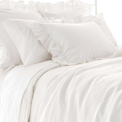 product image for stone washed linen white duvet cover by annie selke swlwdcq 5 47