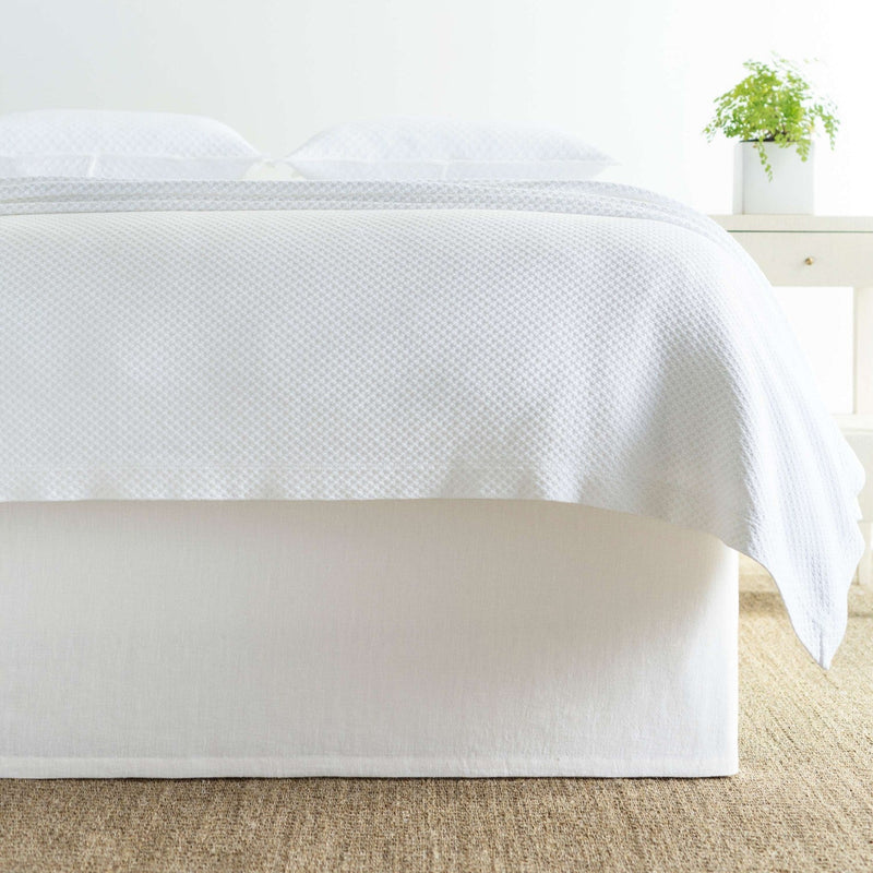 media image for stone washed linen white tailored paneled bed skirt by annie selke pc581 fq 1 281