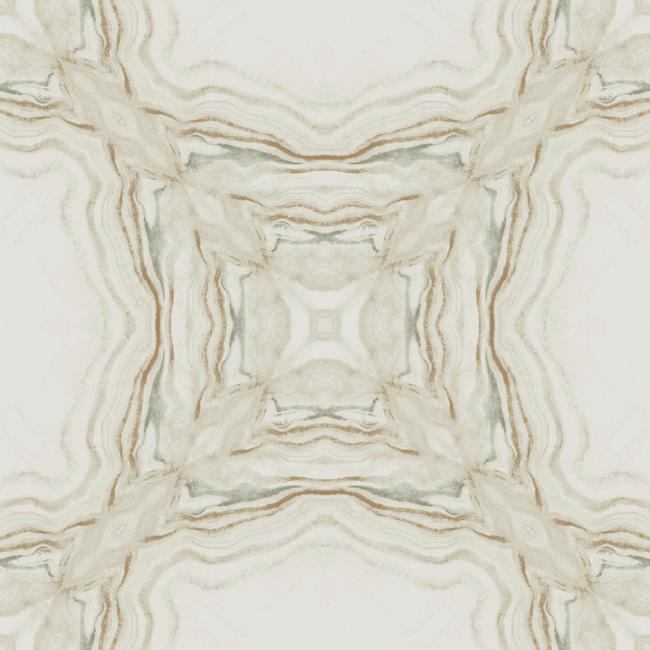 media image for sample stone kaleidoscope wallpaper in cream and charcoal from the natural opalescence collection by antonina vella for york wallcoverings 1 278