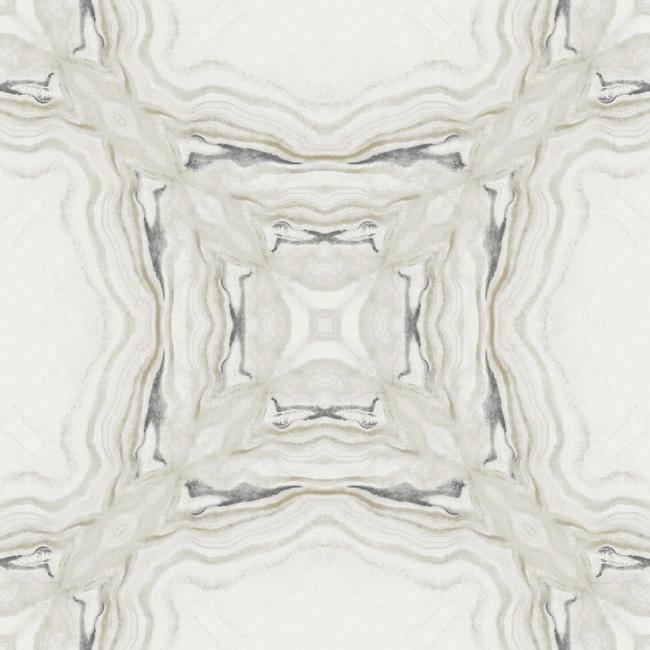 media image for Stone Kaleidoscope Wallpaper in Grey and Black from the Natural Opalescence Collection by Antonina Vella for York Wallcoverings 220