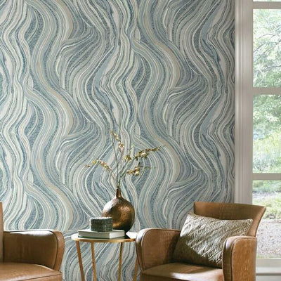 product image of Streaming Cheetah Wallpaper in Blue from the Traveler Collection by Ronald Redding 560