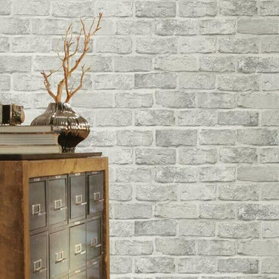 product image for Stretcher Brick Peel & Stick Wallpaper in Grey Beige from the Stonecraft Collection by York Wallcoverings 90