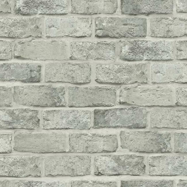 media image for Stretcher Brick Peel & Stick Wallpaper in Grey Beige from the Stonecraft Collection by York Wallcoverings 218