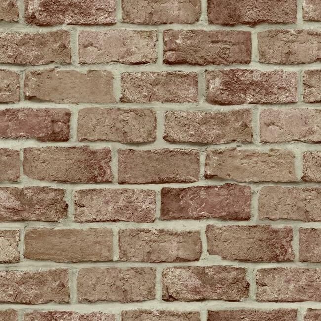 media image for Stretcher Brick Peel & Stick Wallpaper in Red from the Stonecraft Collection by York Wallcoverings 256