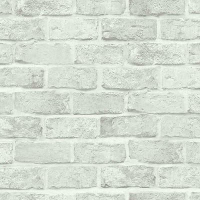 product image of Stretcher Brick Peel & Stick Wallpaper in Soft Grey from the Stonecraft Collection by York Wallcoverings 534