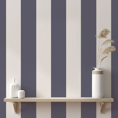 product image for Stripe Self-Adhesive Wallpaper in Navy and Light Grey design by Tempaper 25