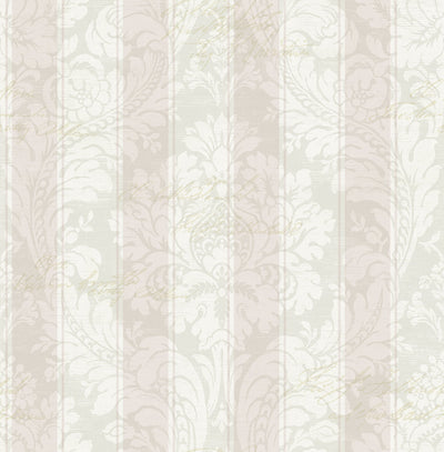 product image of Striped Damask Wallpaper in Blush from the Spring Garden Collection by Wallquest 545
