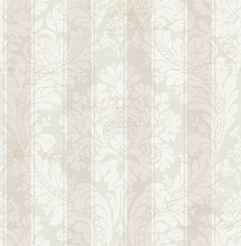 media image for Striped Damask Wallpaper in Blush from the Spring Garden Collection by Wallquest 248