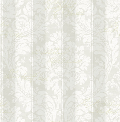product image of Striped Damask Wallpaper in Dove from the Spring Garden Collection by Wallquest 542