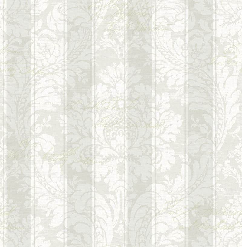 media image for Striped Damask Wallpaper in Dove from the Spring Garden Collection by Wallquest 249