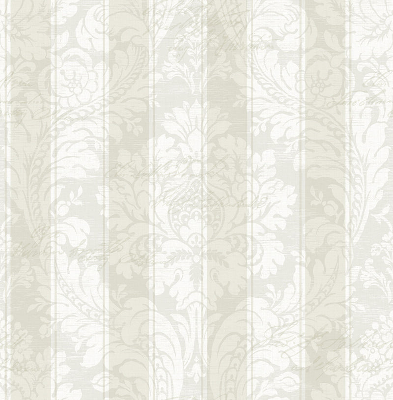 media image for Striped Damask Wallpaper in Soft Neutral from the Spring Garden Collection by Wallquest 22