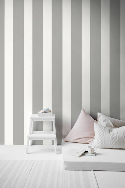 product image for Stripes Peel-and-Stick Wallpaper in Argos Grey from the Luxe Haven Collection by Lillian August 76