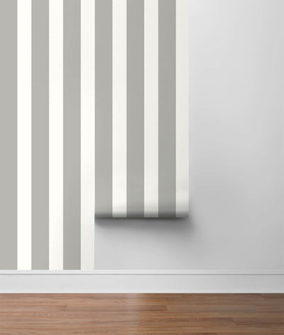 product image for Stripes Peel-and-Stick Wallpaper in Argos Grey from the Luxe Haven Collection by Lillian August 8