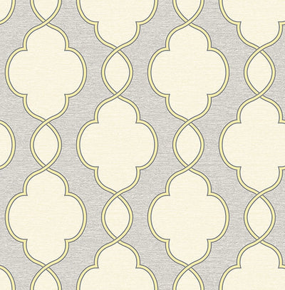 product image of sample structure yellow chain link wallpaper from the symetrie collection by brewster home fashions 1 581