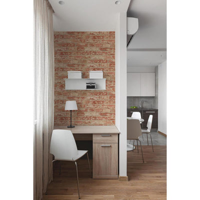 product image for Stuccoed Brick Peel & Stick Wallpaper in Red by RoomMates for York Wallcoverings 21