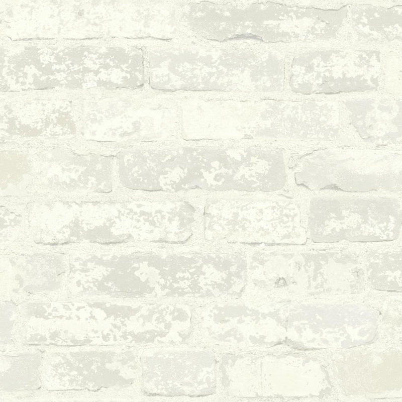 media image for Stuccoed Brick Peel & Stick Wallpaper in White by RoomMates for York Wallcoverings 253