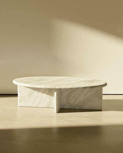 product image for plinth small oval marble coffee table csl4212r slm 17 17