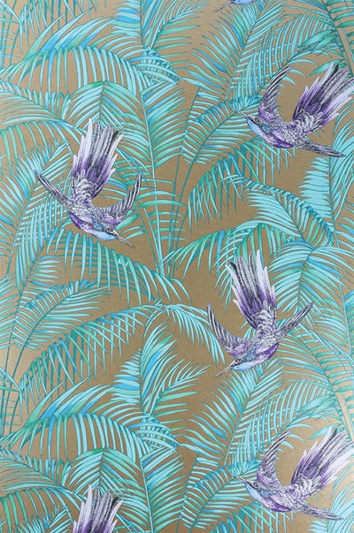 product image for Sunbird Wallpaper in Bronze and Purple by Matthew Williamson for Osborne & Little 84